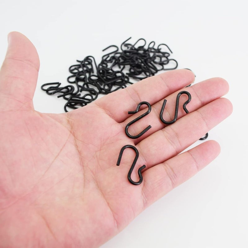 Beaneed 50 Pack Small S Hooks 1 Inch, Heavy Duty Mini S Hooks Black Metal Rustproof Hook for Hanging Plants, Backpacks, Keys & Pet Tags - Multi-Purpose Utility Hooks with PP Storage Box - Image 4
